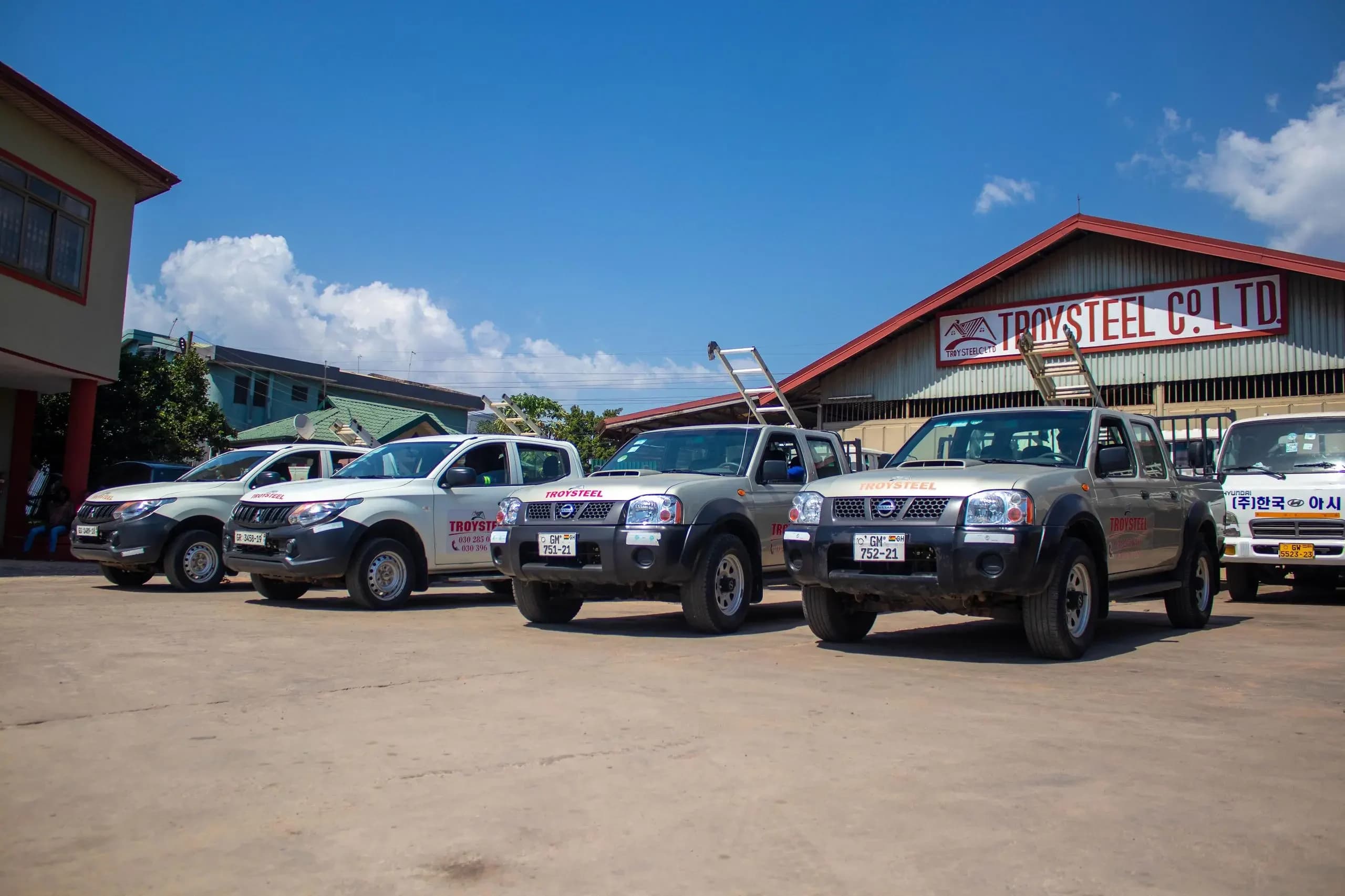 TroySteel facility with vehicles